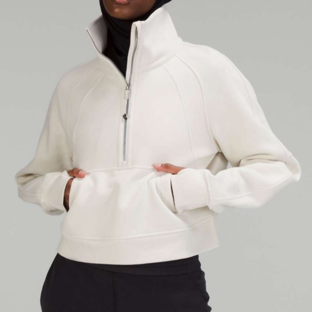Lululemon Scuba Oversized Funnel Neck Half Zip Size XS/S - Bone